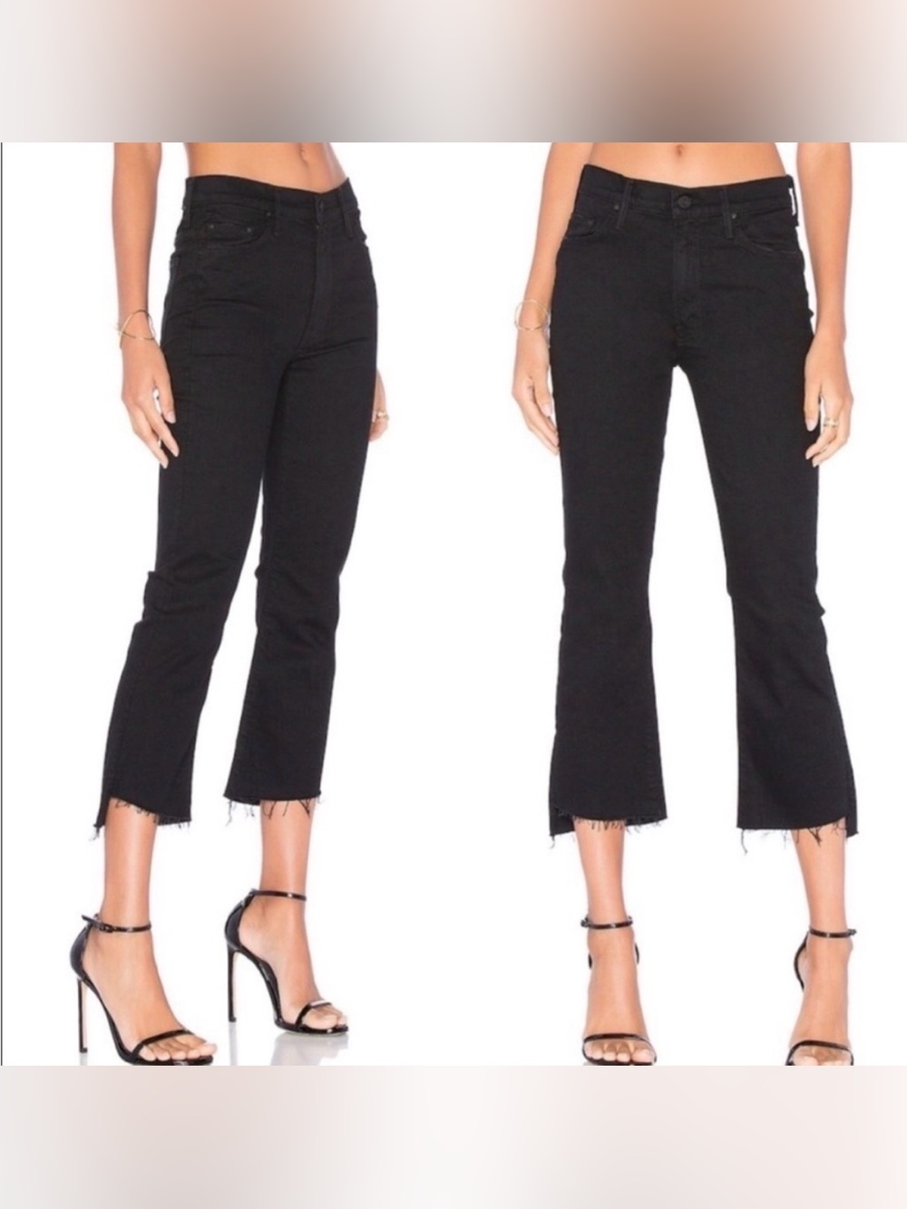 MOTHER The Insider Crop Step Fray Not Guilty Jeans Dark Grey Size 27